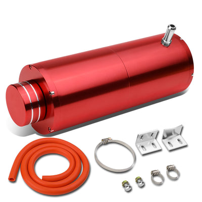 D-Motoring - Coolant Recovery Tank - 8.5 in. Height x 3 in. Diameter - 3/8 in. Barb Fitting - W / Removable Cap - Aluminum - 16