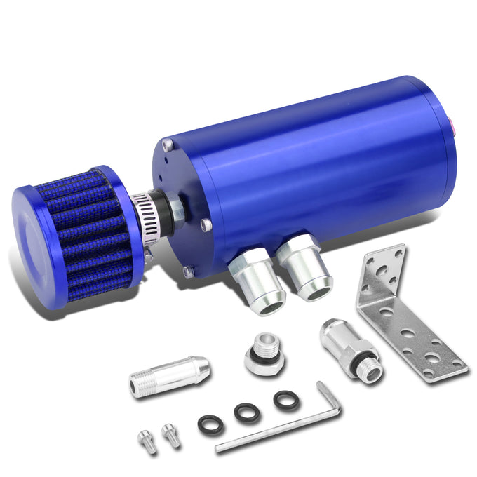 D-Motoring - Oil Catch Tank - 5.5 in. Height x 2.36 in. Diameter - 1/2 in. & 5/8 in. Hose Adapters - Aluminum - 6
