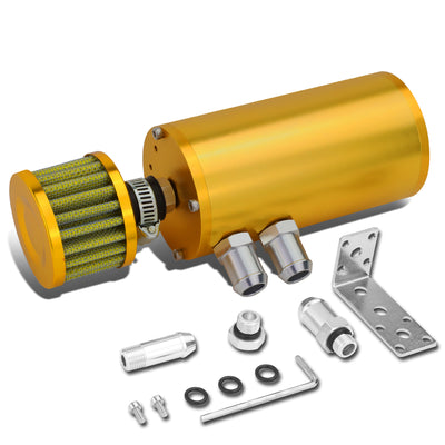 D-Motoring - Oil Catch Tank - 5.5 in. Height x 2.36 in. Diameter - 1/2 in. & 5/8 in. Hose Adapters - Aluminum - 7