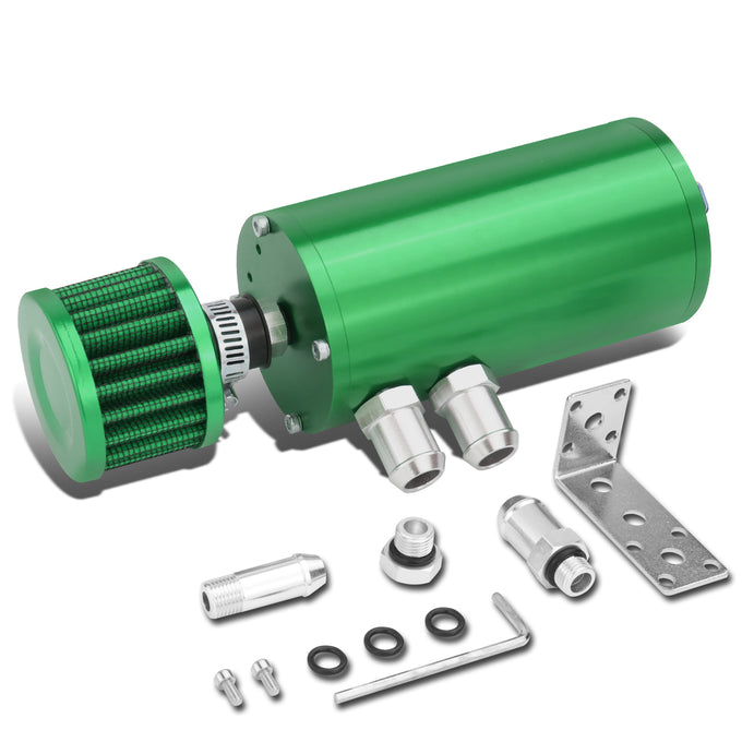 D-Motoring - Oil Catch Tank - 5.5 in. Height x 2.36 in. Diameter - 1/2 in. & 5/8 in. Hose Adapters - Aluminum - 11