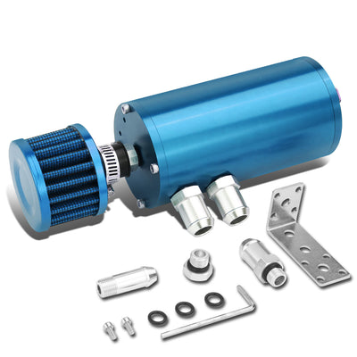 D-Motoring - Oil Catch Tank - 5.5 in. Height x 2.36 in. Diameter - 1/2 in. & 5/8 in. Hose Adapters - Aluminum - 15