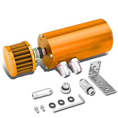 D-Motoring - Oil Catch Tank - 5.5 in. Height x 2.36 in. Diameter - 1/2 in. & 5/8 in. Hose Adapters - Aluminum - 8