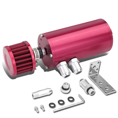 D-Motoring - Oil Catch Tank - 5.5 in. Height x 2.36 in. Diameter - 1/2 in. & 5/8 in. Hose Adapters - Aluminum - 9