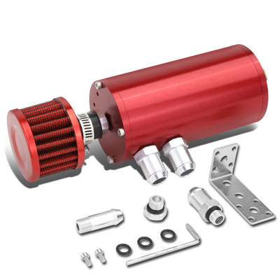 D-Motoring - Oil Catch Tank - 5.5 in. Height x 2.36 in. Diameter - 1/2 in. & 5/8 in. Hose Adapters - Aluminum - 10