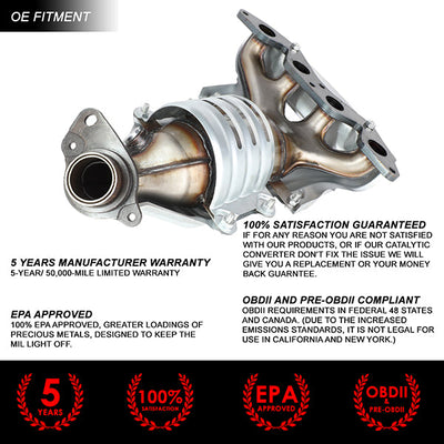 Factory Replacement Catalytic Converter <BR>01-05 Honda Civic DX LX CX VX HX 1.7L