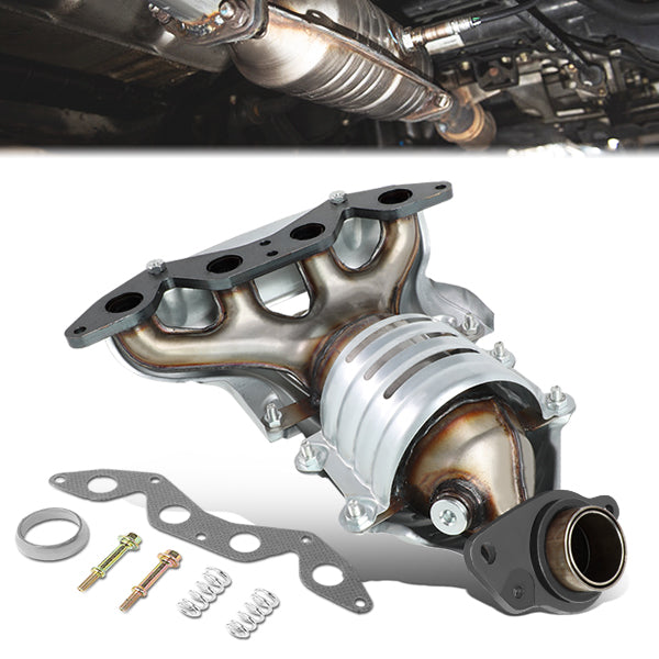 01-05 Honda Civic DX LX CX VX HX 1.7L Catalytic Converter Exhaust Y-Pipe - Stainless Steel - OEM-CONV-004 - 1