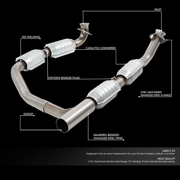 Factory Replacement Catalytic Converter <BR>05-09 Ford E150 E250 E350 Super Duty 5.4L Y-Pipe