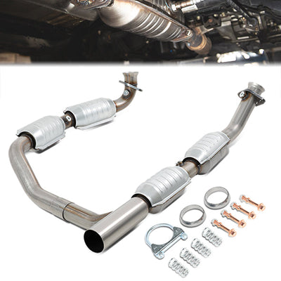 05-09 Ford E150 E250 E350 Super Duty 5.4L Catalytic Converter Exhaust Y-Pipe - Stainless Steel - OEM-CONV-024 - 1