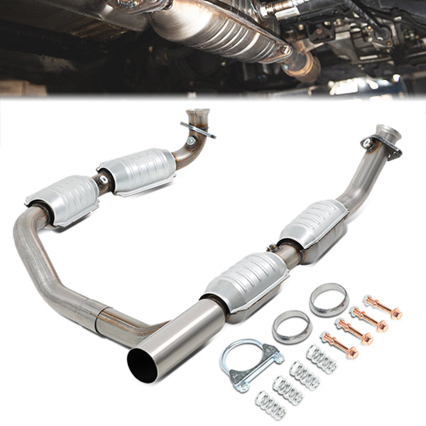 05-09 Ford E150 E250 E350 Super Duty 5.4L Catalytic Converter Exhaust Y-Pipe - Stainless Steel - OEM-CONV-024 - 1