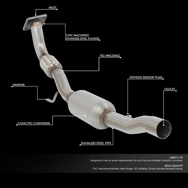 Factory Replacement Catalytic Converter <BR>01-05 Volkswagen Jetta Beetle / 01-06 Golf 2.0L