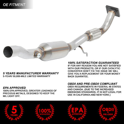 Factory Replacement Catalytic Converter <BR>01-05 Volkswagen Jetta Beetle / 01-06 Golf 2.0L