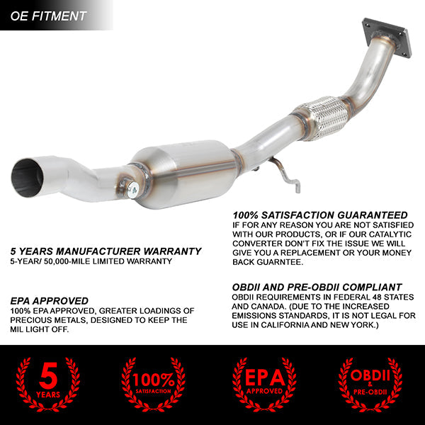 Factory Replacement Catalytic Converter <BR>01-05 Volkswagen Jetta Beetle / 01-06 Golf 2.0L