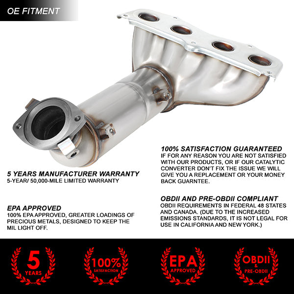 Factory Replacement Catalytic Converter <BR>07-11 Toyota Camry 2.4L Hybrid