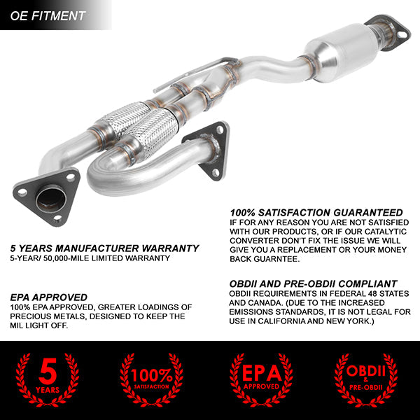 Factory Replacement Catalytic Converter <BR>03-07 Nissan Murano 3.5L Y-Pipe