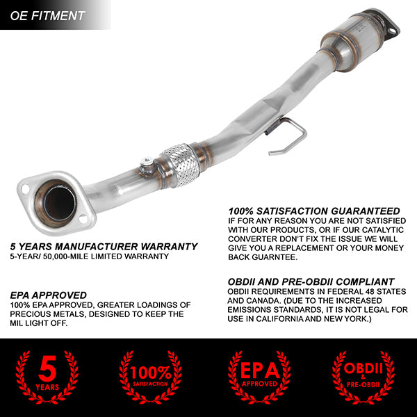 Factory Replacement Catalytic Converter <BR>02-05 Nissan Altima V6 (4 Speed Transmission/MT)