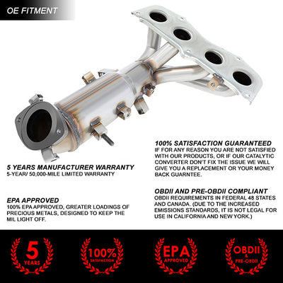Factory Replacement Catalytic Converter <BR>02-06 Toyota Camry 2.4L Solara