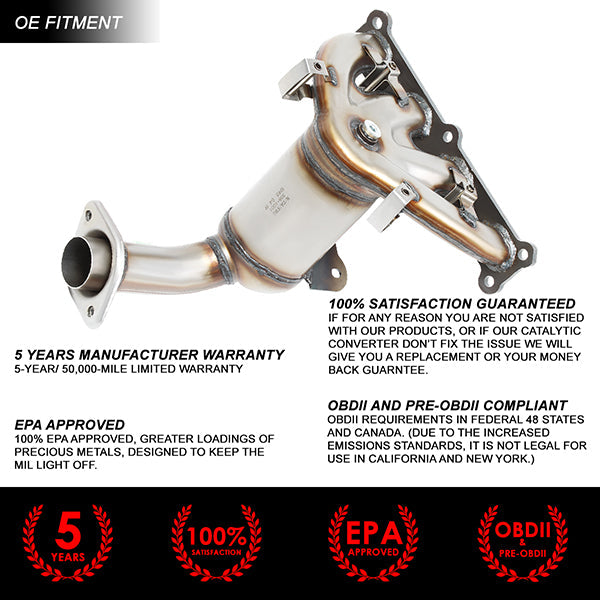 Factory Replacement Catalytic Converter <BR>07-17 Jeep Compass Patriot Dodge Caliber 2.4L 4WD