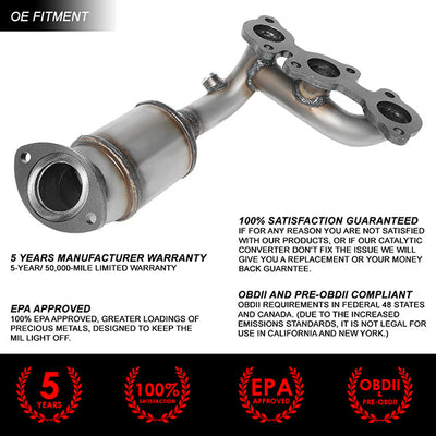 Factory Replacement Catalytic Converter <BR>04-06 Toyota Sienna Lexus RX330 (Left Position)