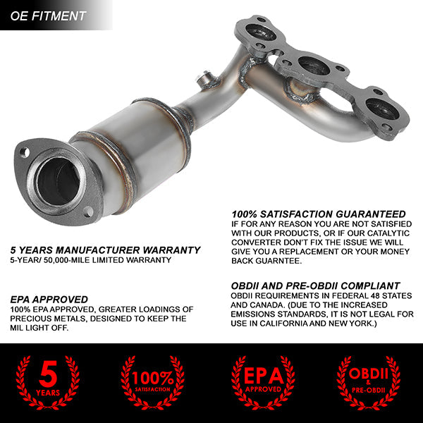 Factory Replacement Catalytic Converter <BR>04-06 Toyota Sienna Lexus RX330 (Left Position)