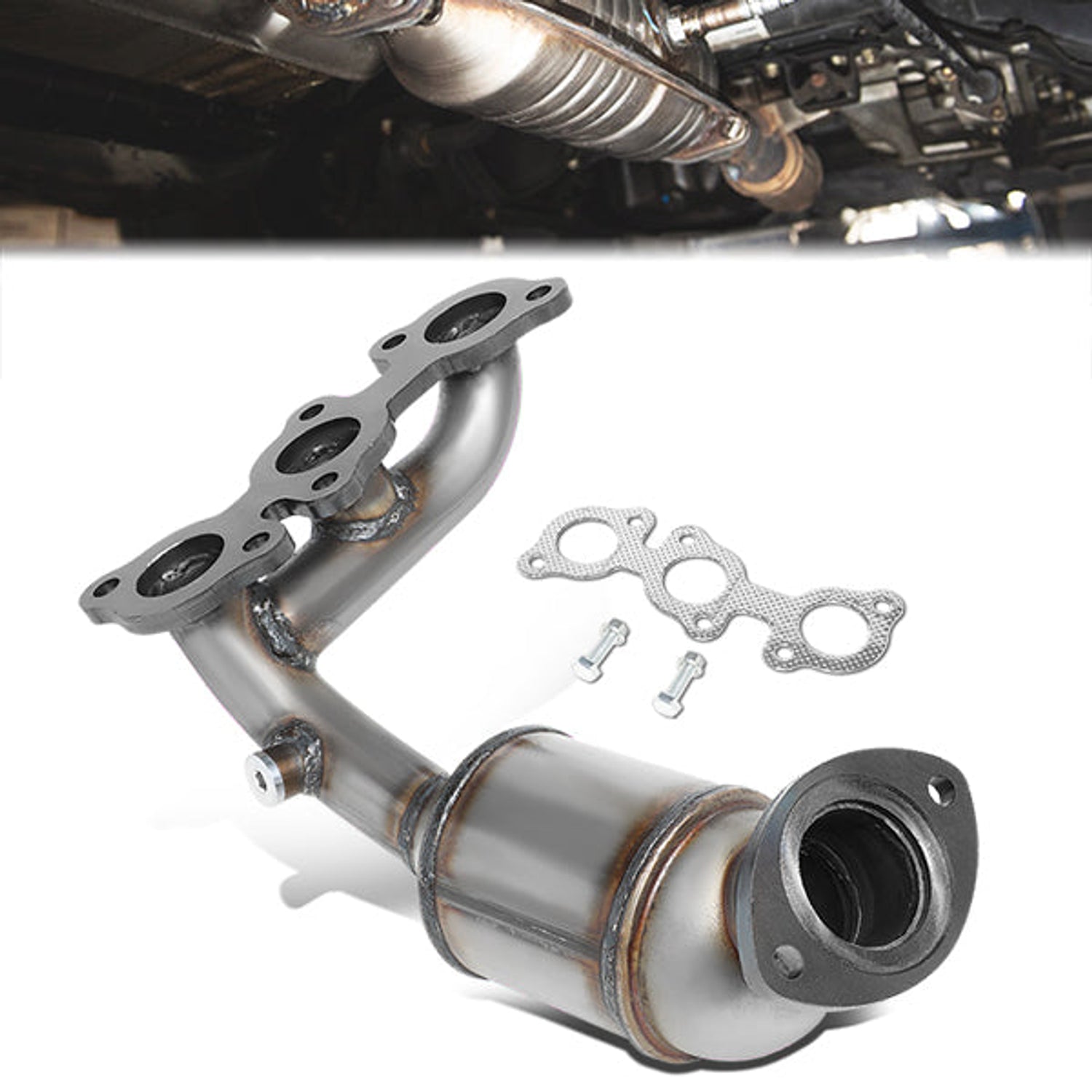 04-07 Toyota Highlander Sienna AWD Catalytic Converter Exhaust Y-Pipe - Stainless Steel - OEM-CONV-042 - 1