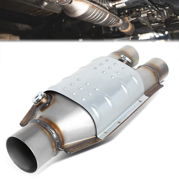 Universal Catalytic Converter Exhaust Y-Pipe - 15.25X6X4 - 2.25 / 2 Inlet - Stainless Steel - OEM-CONV-050 - 1