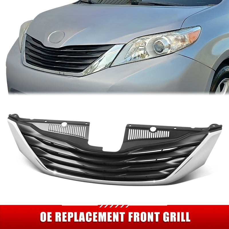 Factory Style Chrome Moulding Front Grille 11-14 Toyota Sienna LE