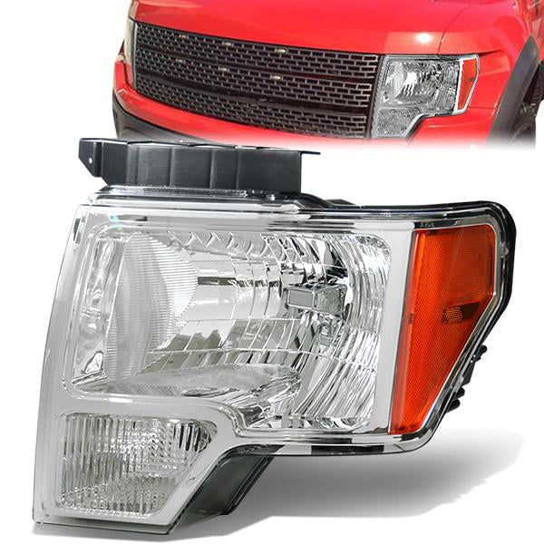 09-14 Ford F-150 Headlight - Clear/Amber - OE Style - Left Side - OEM-HL-0011-L - 1