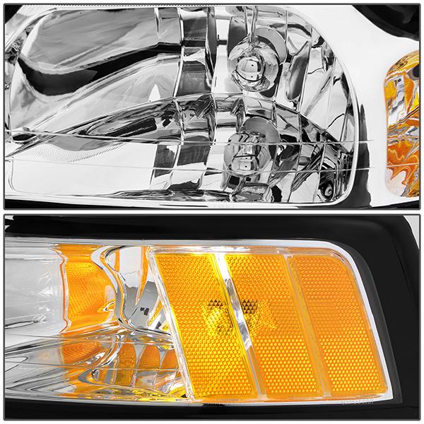 99-04 Ford Mustang Headlight - Clear/Amber - OE Style - Left Side - OEM-HL-0013-L - 3
