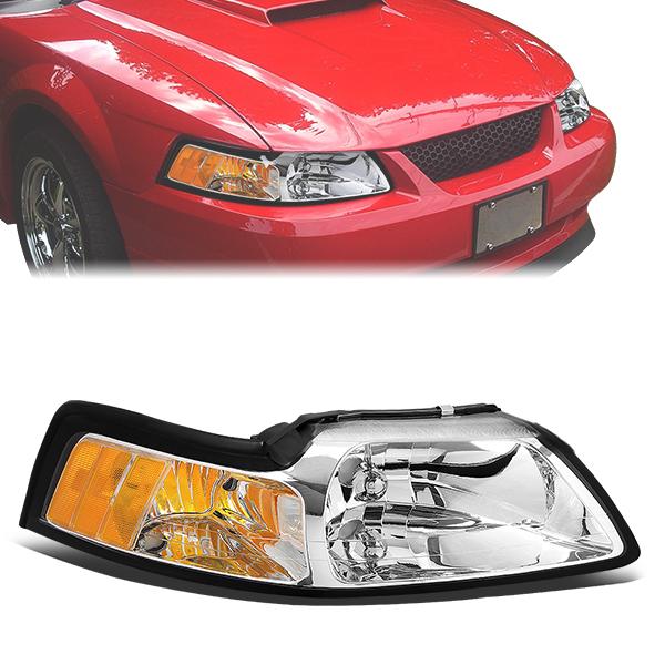 99-04 Ford Mustang Headlight - Clear/Amber - OE Style - Right Side - OEM-HL-0013-R - 1