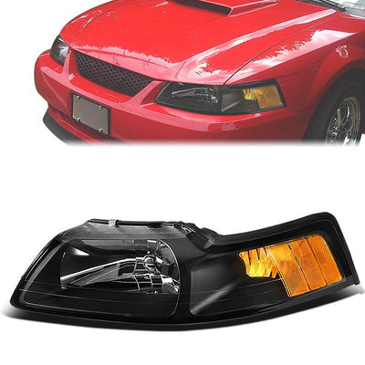 99-04 Ford Mustang Headlight - Clear/Amber - OE Style - Left Side - OEM-HL-0014-L - 1