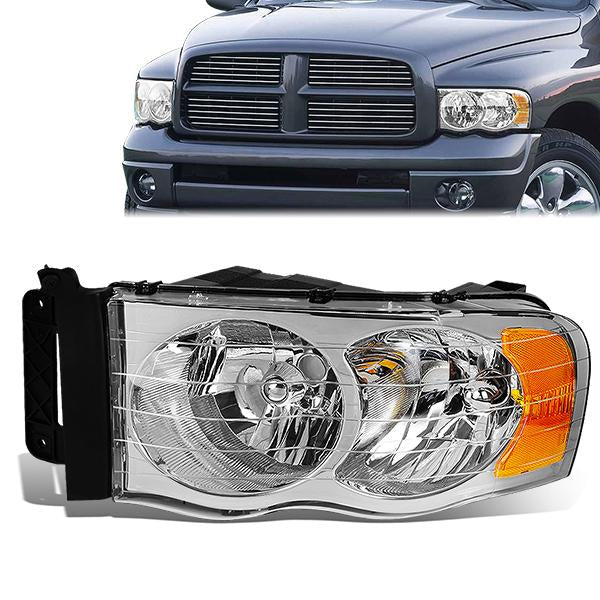 02-05 Dodge Ram Truck Headlight - Clear/Amber - OE Style - Left Side - OEM-HL-0015-L - 1