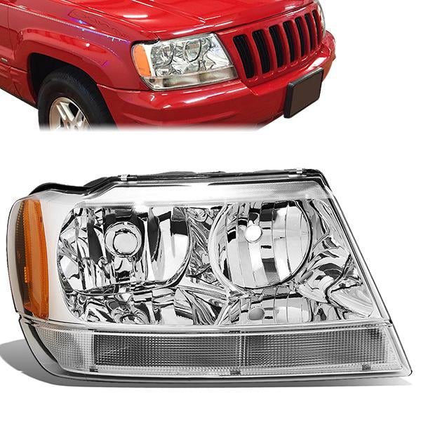 99-04 Jeep Grand Cherokee WJ Headlight - Clear/Amber - OE Style - Right Side - OEM-HL-0021-R - 1
