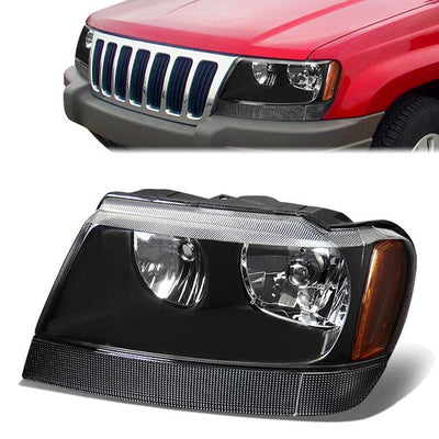 99-04 Jeep Grand Cherokee WJ Headlight - Clear/Amber - OE Style - Left Side - OEM-HL-0022-L - 1