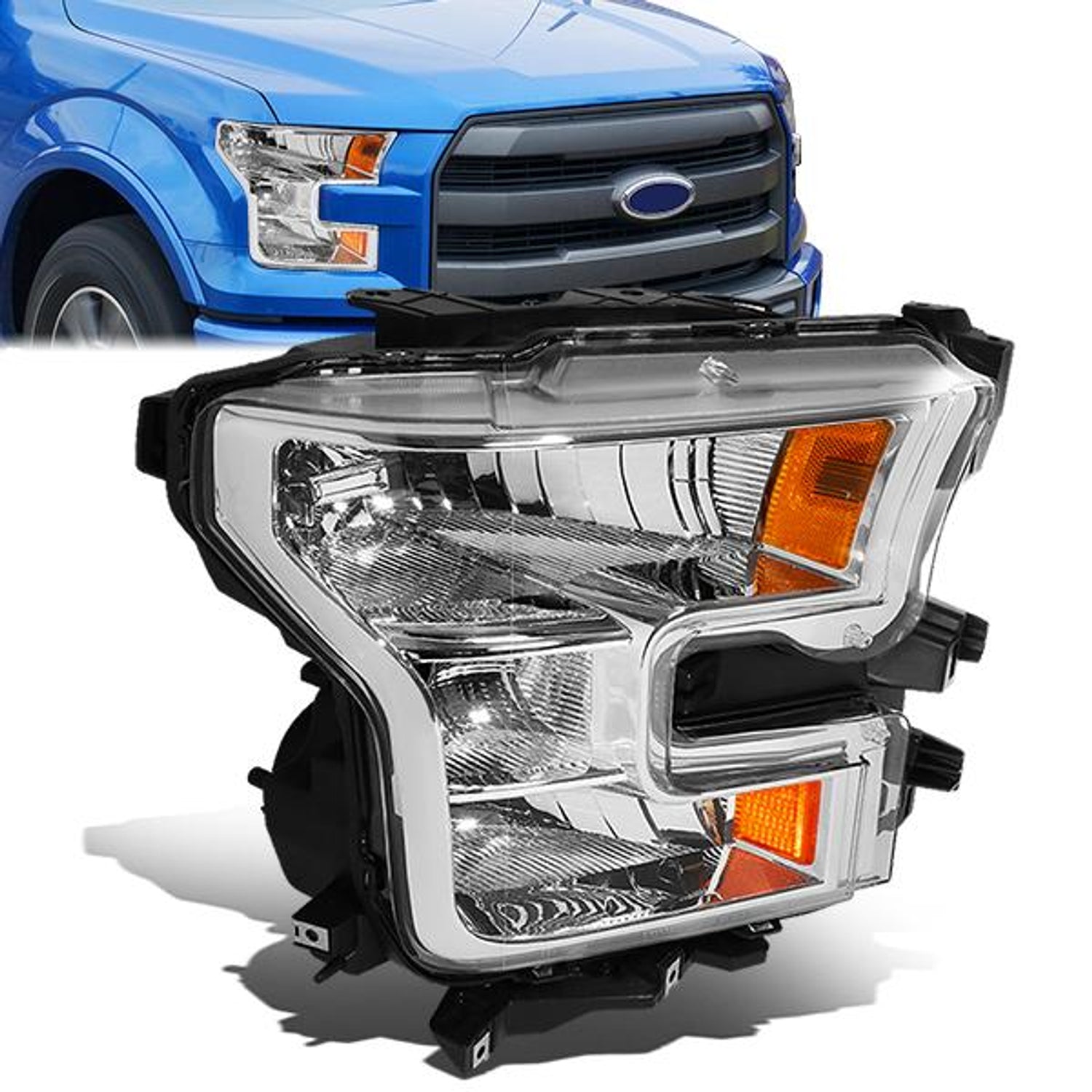 15-17 Ford F-150 Headlight - Clear/Amber - OE Style - Right Side - OEM-HL-0041-R - 1