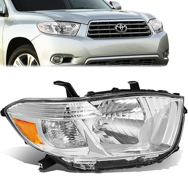 08-10 Toyota Highlander Headlight - Clear/Amber - OE Style - Right Side - OEM-HL-0061-R - 1