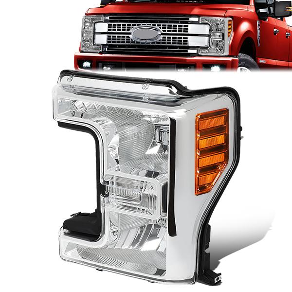 17-19 Ford F250 Super Duty Headlight - Clear/Amber - OE Style - Left Side - OEM-HL-0100-L - 1
