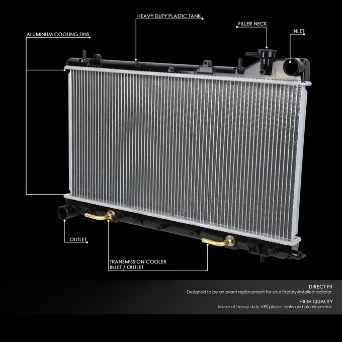 D-Motoring - 03-08 Subaru Forester 2.5 Non Turbo AT Radiators - Aluminum - 2