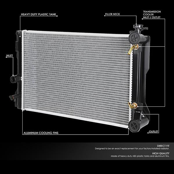 09-17 Toyota Corolla/Matrix AT Radiator - OE Style - Aluminum - 2