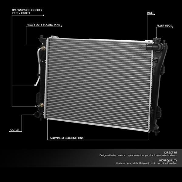 11-15 Kia Optima Hyundai Sonata 2.4L 3.3L 3.5L AT Aluminum Radiator ...