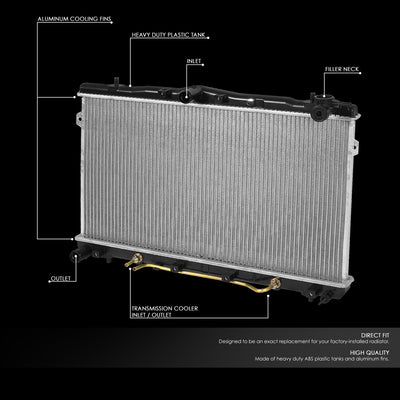 D-Motoring - 96-01 Elantra Tiburon AT MTRadiator - OE Style - Aluminum - 2