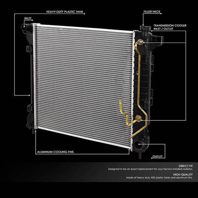 97-00 Dodge Dakota/Durango AT Radiator - OE Style - Aluminum - 2
