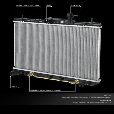 D-Motoring - Radiator - Aluminum - 01-05 Hyundai Accent 1.6L AT - 2