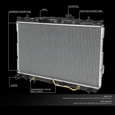 D-Motoring - Radiator - Aluminum - Hyundai Elantra/Tiburon 2.0L 2.7L AT - 2