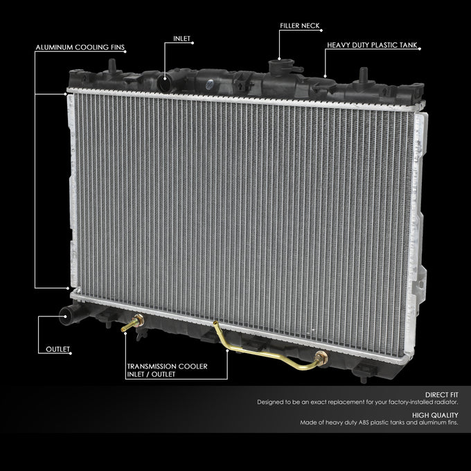 D-Motoring - Radiator - Aluminum - Hyundai Elantra/Tiburon 2.0L 2.7L AT - 2