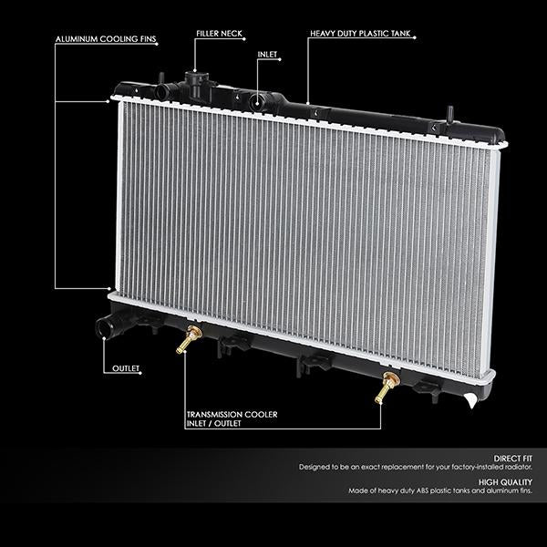 01-04 Subaru Outback 3.0 Radiator - OE Style - Aluminum - 2