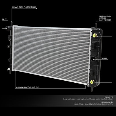 D-Motoring - Radiator - Aluminum - Chevy Malibu 3.5L 3.9L AT / Pontiac G6 3.5L AT - 2