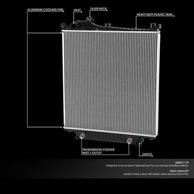 06-07 Ford Explorer Sport Trac AT Radiator - OE Style - Aluminum - 2