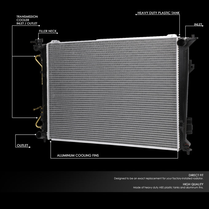 D-Motoring - 06-11 Hyundai Azera Kia Optima AT Radiator - Aluminum - 2