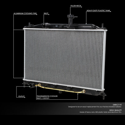 D-Motoring - Radiator - Aluminum - Dodge Attitude 1.4L 1.6L AT / Hyundai Accent 1.6L AT - 2