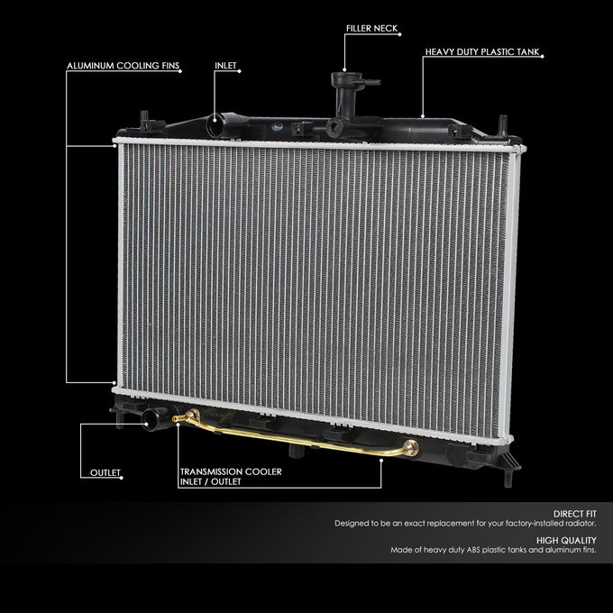 D-Motoring - Radiator - Aluminum - Dodge Attitude 1.4L 1.6L AT / Hyundai Accent 1.6L AT - 2